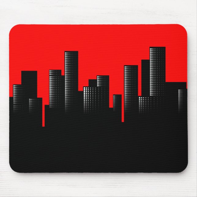 red cityscape mouse pad (Front)