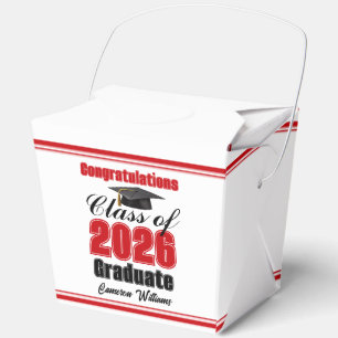Red Class of 2026 Graduation Party Fortune Favour Box