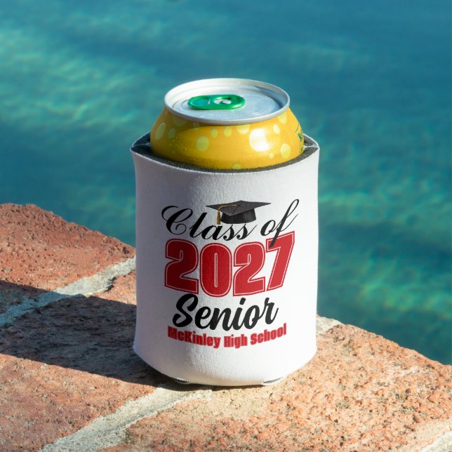 Red Class of 2027 Senior Custom High School Can Cooler (In Situ Pool)