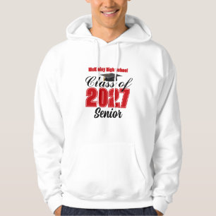 Red Class of 2027 Senior Custom High School Hoodie