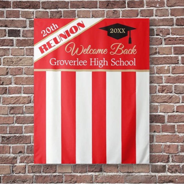 Red Class Reunion Photo Backdrop Tapestry (Creator Uploaded)