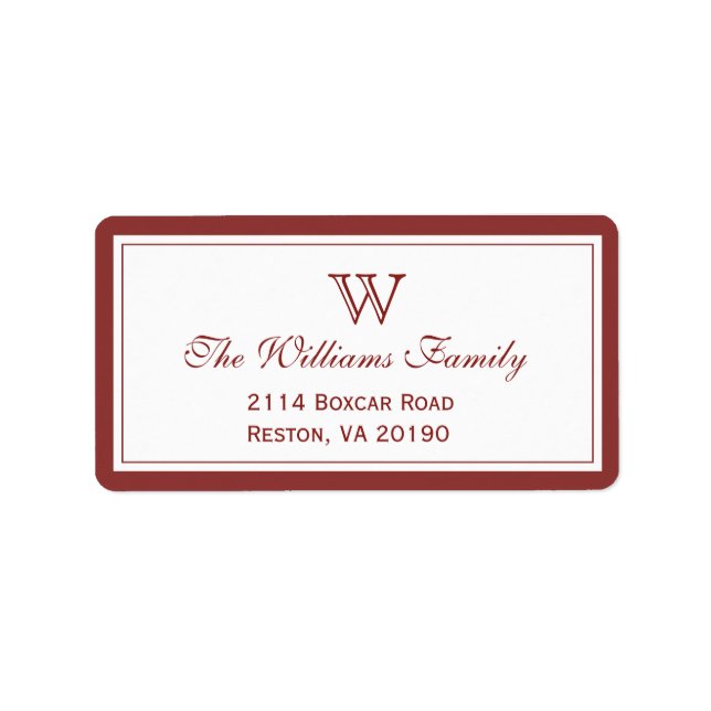 Red Classic Border Label (Front)