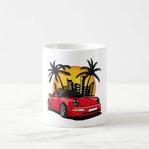 Red Classic Carrera in City Sunset Coffee Mug