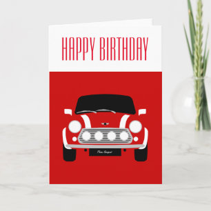 Red Classic Mini Cooper Card