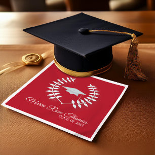 Red Classic Personalised Graduation  Napkin