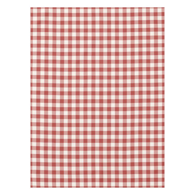 Red Classic Picnic Gingham Check Tablecloth (Front)
