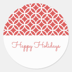 Red Classy Diamond Holiday Stickers