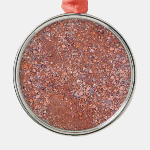 Red Clay Court, Gravel, Shale Stone Brick, Tennis Metal Ornament