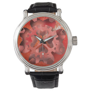 red clockwork watch