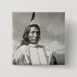 Red Cloud Chief (1822-1909) 1880 (b/w photo) 15 Cm Square Badge