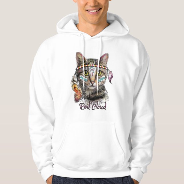 Red cloud cute cat hoodie (Front)