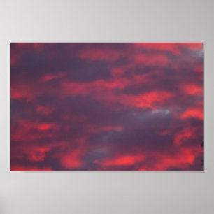 Red Cloud Sunset, Ohio Poster