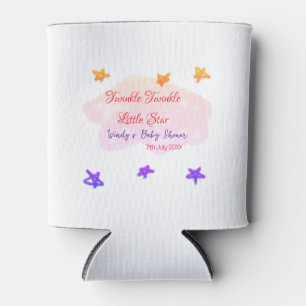 Red clouds twinkle Twinkle Little Star baby shower Can Cooler