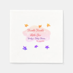 Red clouds twinkle Twinkle Little Star baby shower Napkin