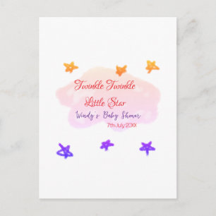 Red clouds twinkle Twinkle Little Star baby shower Postcard