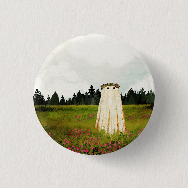Red Clover Ghost 3 Cm Round Badge (Front)