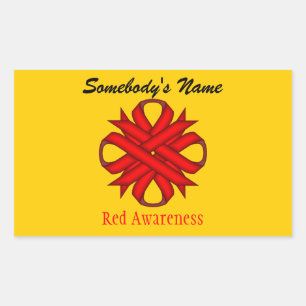 Red Clover Ribbon by Kenneth Yoncich Rectangular Sticker