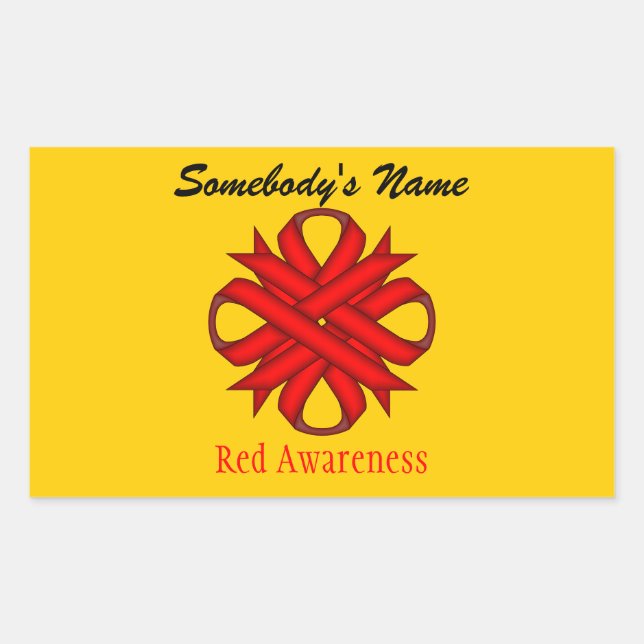 Red Clover Ribbon by Kenneth Yoncich Rectangular Sticker (Front)