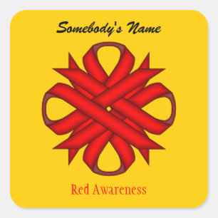 Red Clover Ribbon by Kenneth Yoncich Square Sticker