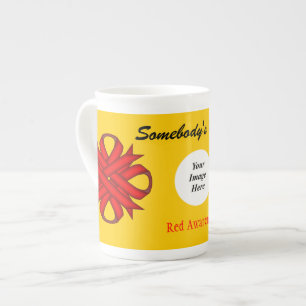 Red Clover Ribbon Template by Kenneth Yoncich Bone China Mug