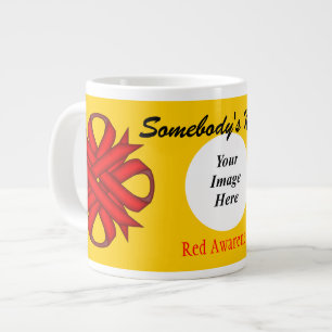 Red Clover Ribbon Template by Kenneth Yoncich Large Coffee Mug