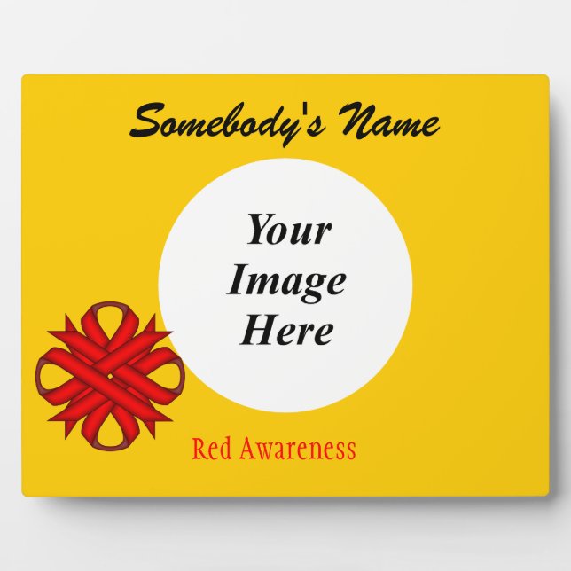 Red Clover Ribbon Template by Kenneth Yoncich Plaque (Front)