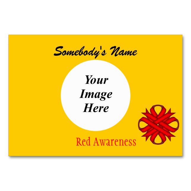 Red Clover Ribbon Template Table Number (Front)