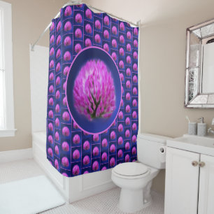 Red Clover Wildflower Abstract Pattern Shower Curtain