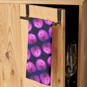 Red Clover Wildflower Abstract Pattern Tea Towel