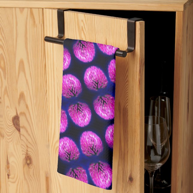 Red Clover Wildflower Abstract Pattern    Tea Towel (Thirds Fold)