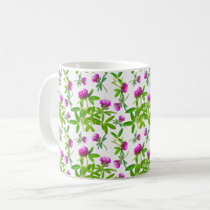 Red Clovers on White Coffee Mug