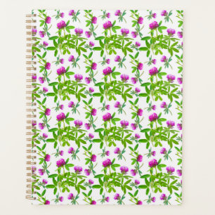 Red Clovers on White Planner