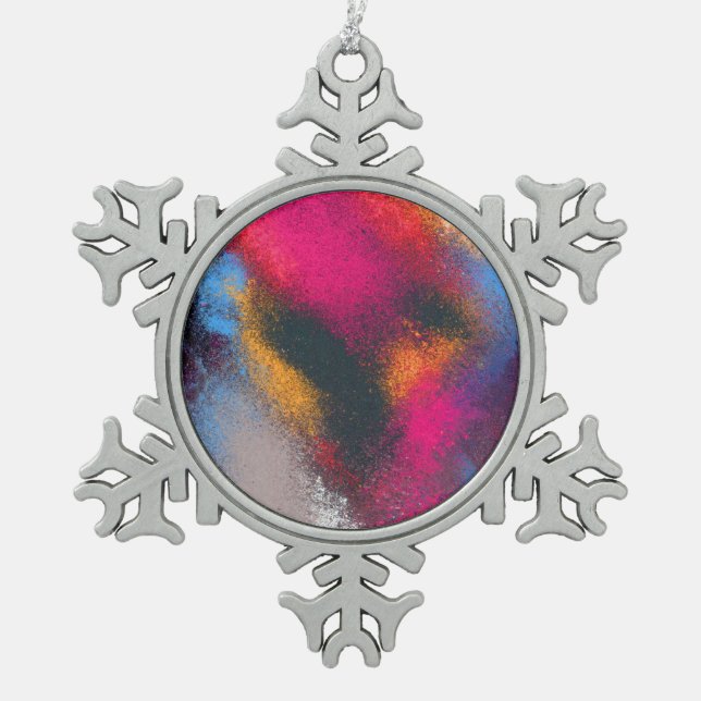 "Red Clusters" Snowflake Ornament (Front)