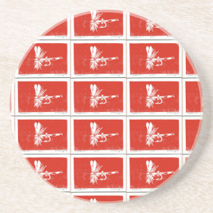 "Red Coachman" Dry Fly Pattern Coaster. Coaster