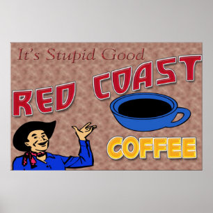Red Coast Coffee Retro Poster
