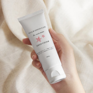 Red coastal hand cream skin care packaging sticker