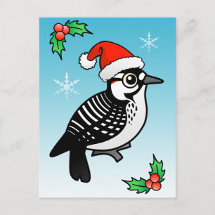 Red-cockaded Woodpecker Santa Holiday Postcard