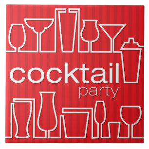 Red cocktail party tile