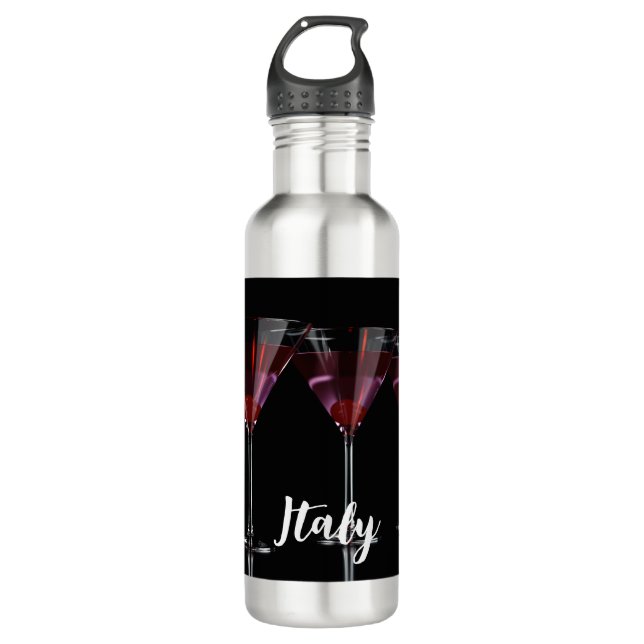 Red cocktails in martini glass with cherry 710 ml water bottle (Front)