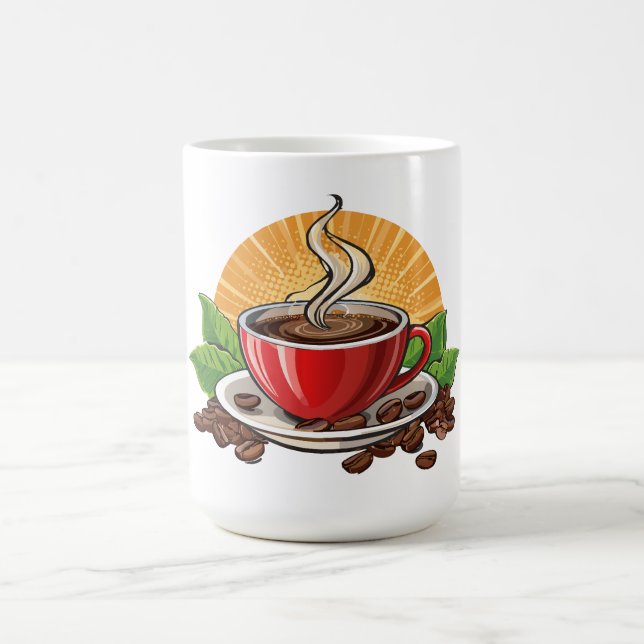 Red coffee cup (Center)