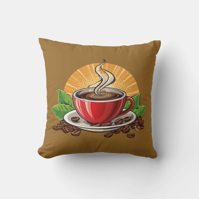 Red coffee cup cushion (Front)