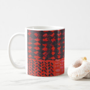 Red Coffee Mug Abstract Painting