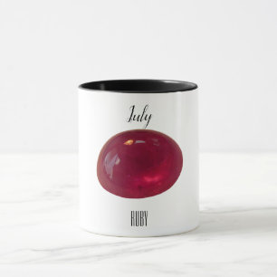 Red Coffee Mug Ruby Gemstone July Birthstone