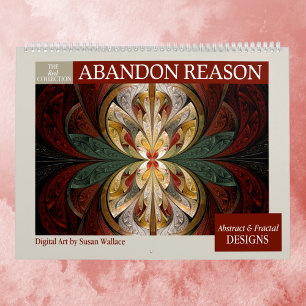 Red Collection Abstract Fractals 2026 Calendar