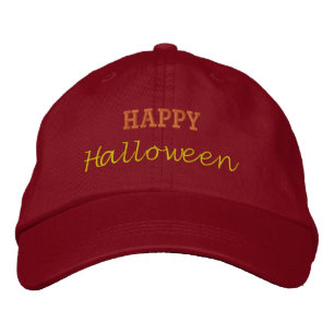 Red Colour  Adjustable Happy Halloween day-Hat Embroidered Hat