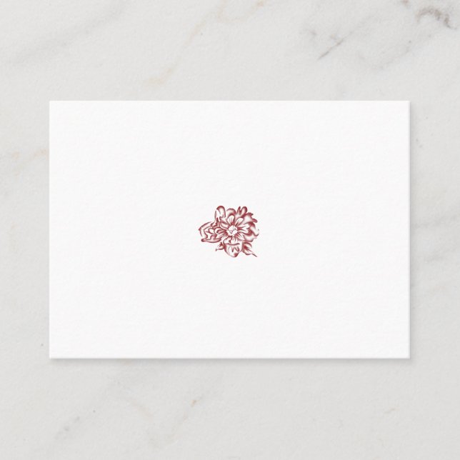 Red Colour decorative Design Place Card (Front)