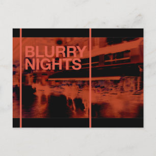 Red colour digital art: Blurry Nights Postcard