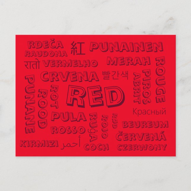 Red - Colour Languages on Postcards (Front)