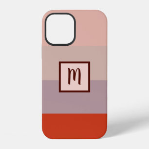 Red Colour Palette Simple Striped Elegant iPhone 12 Case