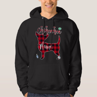 Red Colour Plaid Chihuahua Mama Hoodie